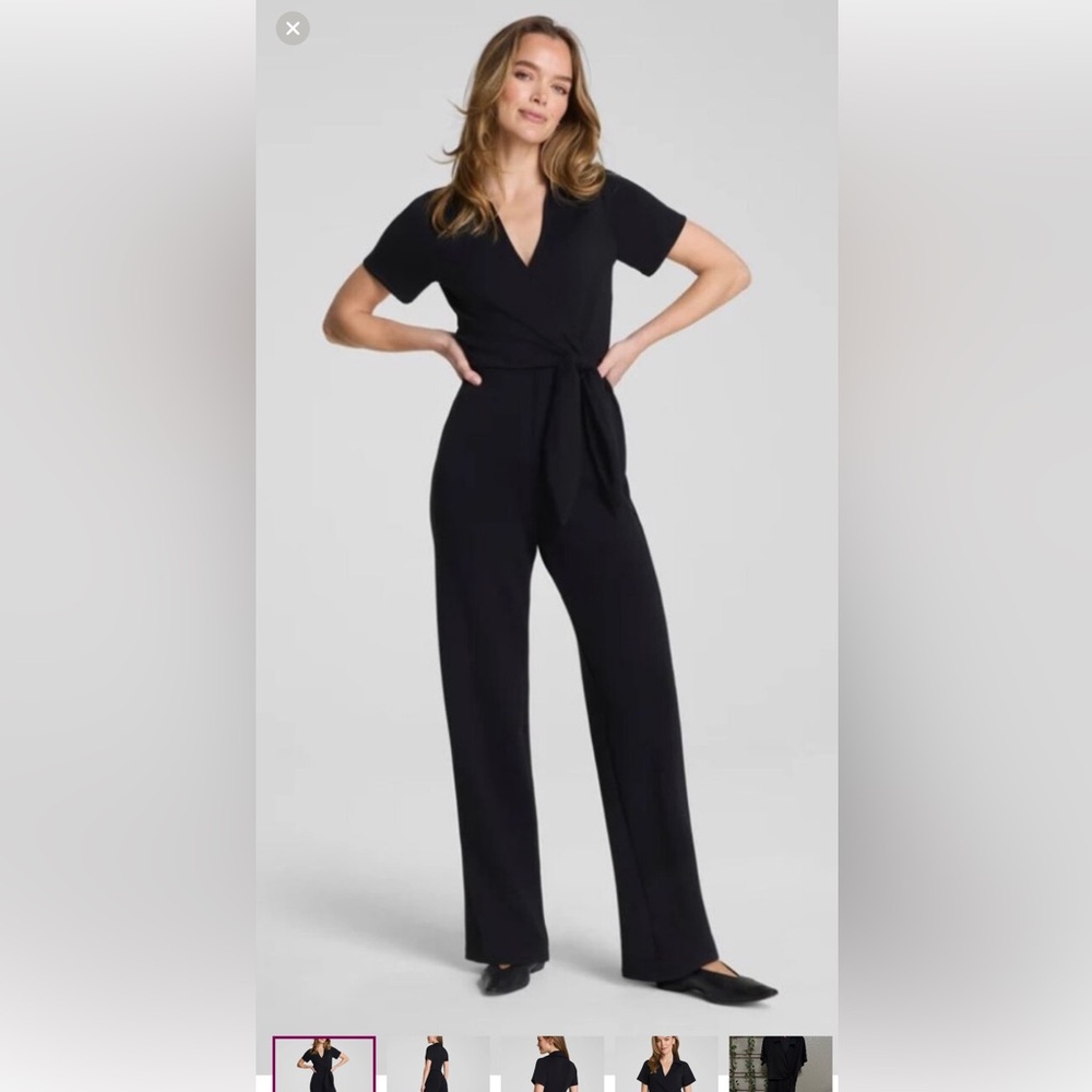 Our SPANX AirEssentials® Collared Tie-Waist Jumpsuit